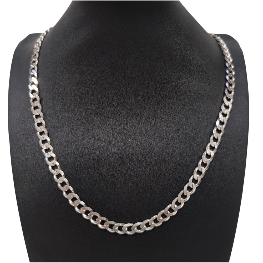Heavy 925 Sterling Silver 22" 7mm Cuban Curb Link Chain Necklace 51.7g Unisex